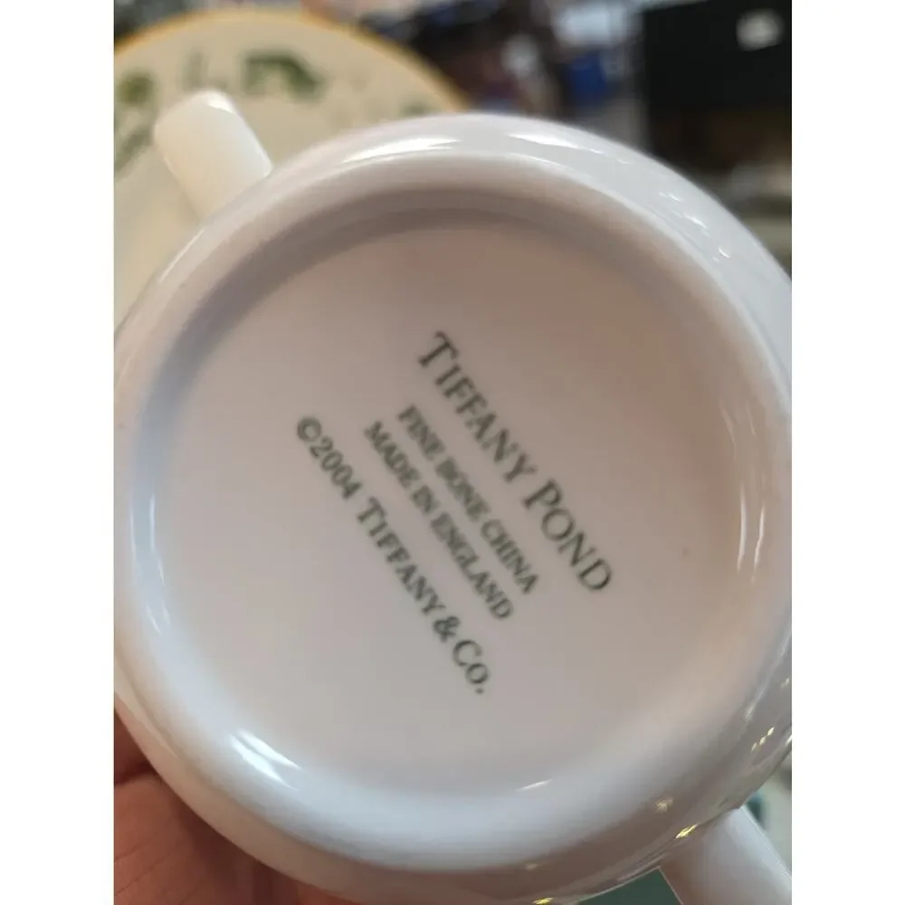 Tiffany & Co. Pond 2004 Frog Bone China Plate Saucer Bowl Cup Mug Full 3pc Set